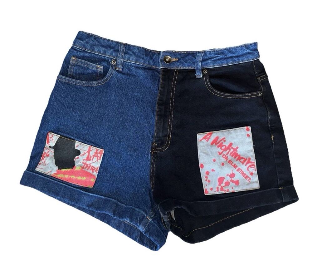 Nightmare On Elm Street Freddy Krueger Denim Jeans Shorts Hot Topic Size 20